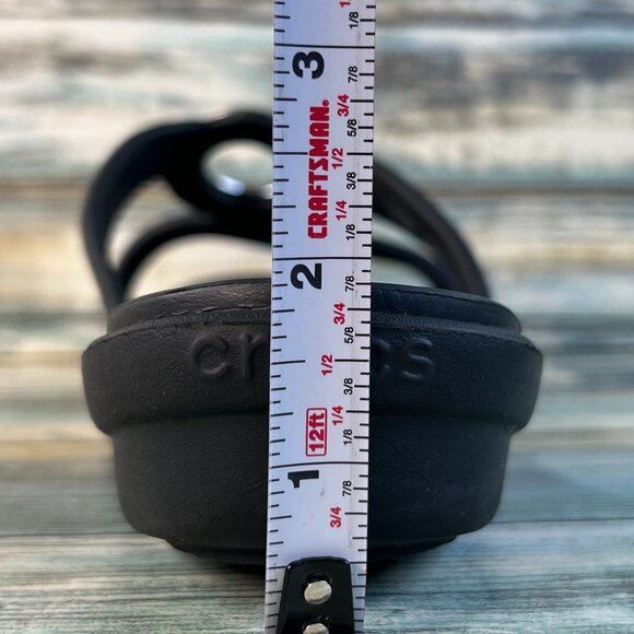 Crocs Sanrah Slide Sandal Womens Sz 11 Black Rubber Wedge Slip On Comfort Casual - Picture 10 of 11